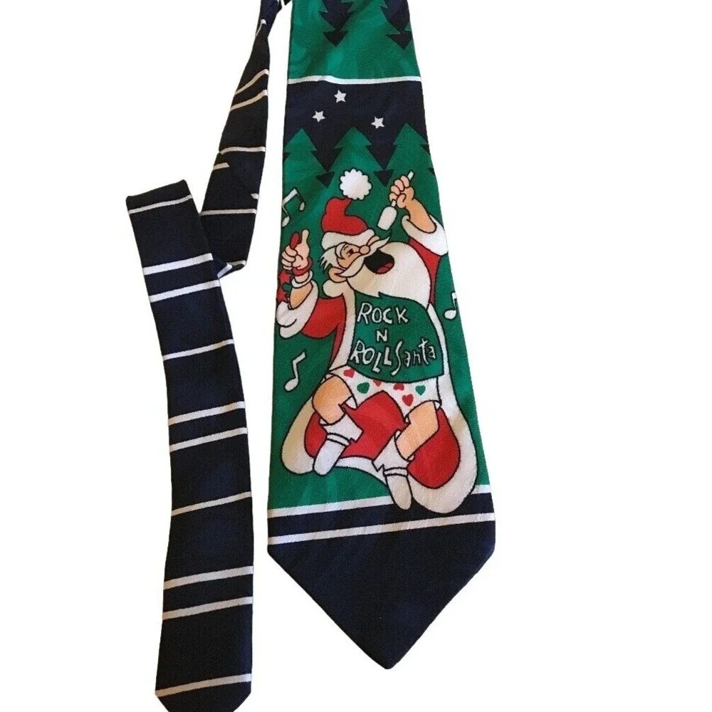 Rock N Roll Santa Polyester Novelty Tie‎ By Addiction
